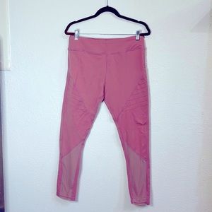 Size 2 X motion pink salmon athletic leggings athletic wear with mesh details
